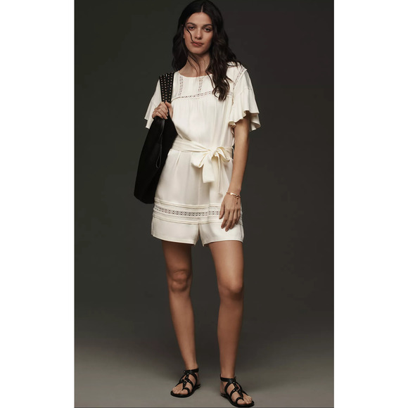 Mare Mare x Anthropologie Tie-Waist Romper - New Small